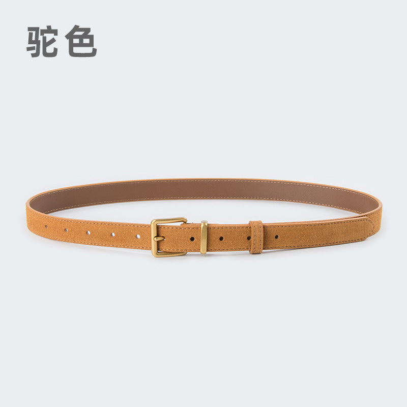 Wholesale Suede leather women' s retro cowhide belt