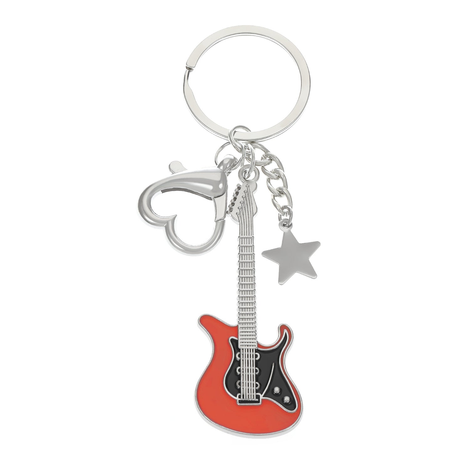 Wholesale Electric Guitar Star Bass Alloy Keychains