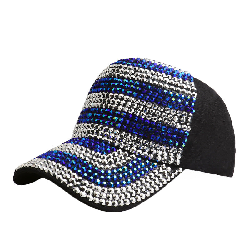 Wholesale Two-color Rhinestone Full Diamond Baseball Cap