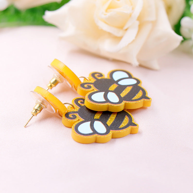Wholesale Easter Bee Acrylic Earrings