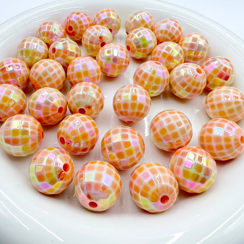 Wholesale 10pcs/pack uv Plated Acrylic Check Beads