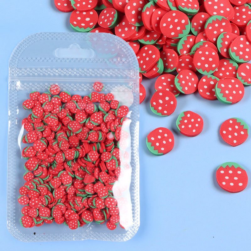 Wholesale Watermelon Strawberry Lemon Soft Ceramic Slices Plastic Nail Decoration