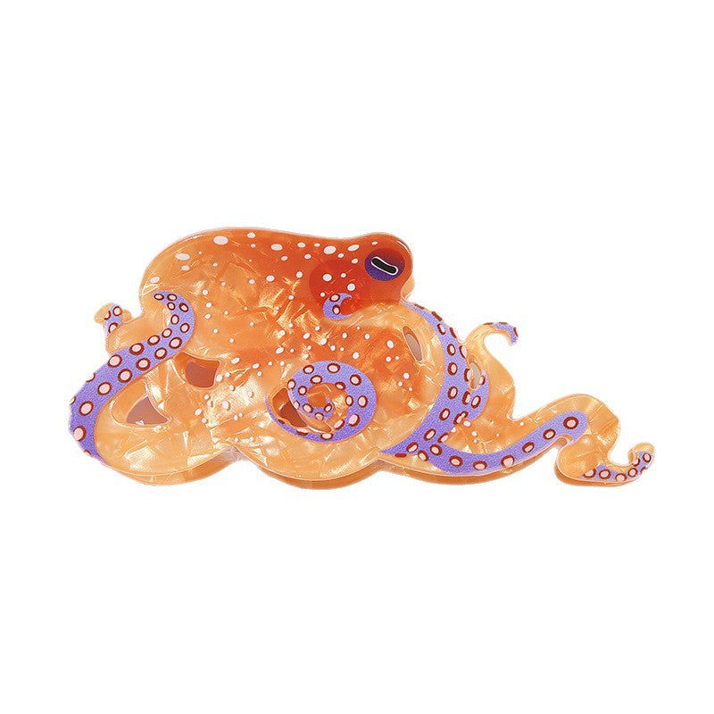 Wholesale Trendy Ocean Animal Hair Claw Clips Shark Whale Octopus Koi Design Large PVC Gripper Everyday Hair Accessory For Boutique Resale