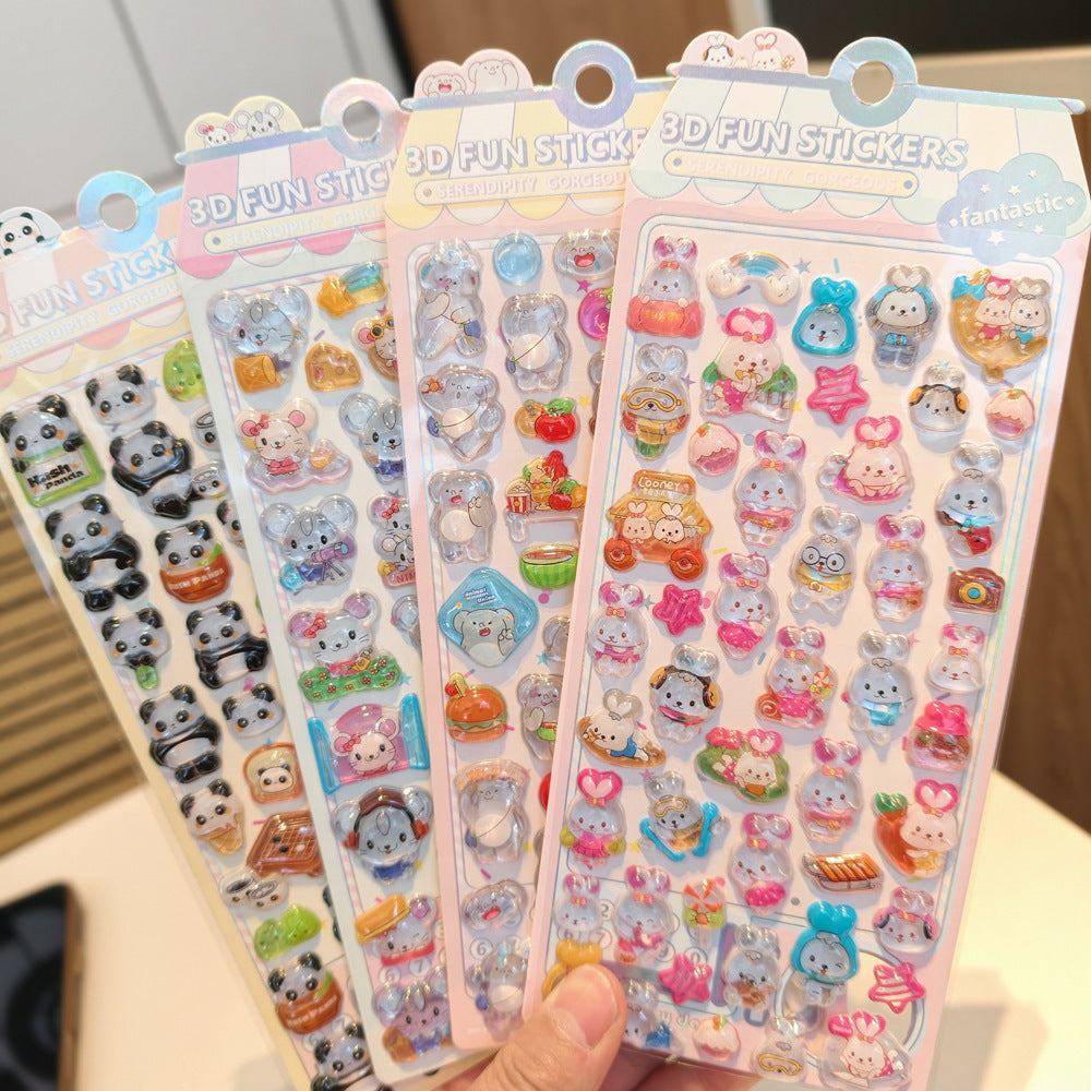 Wholesale Embossed Strawberry Ocean Unicorn Cartoon 3D Stickers  OLY Exclusive