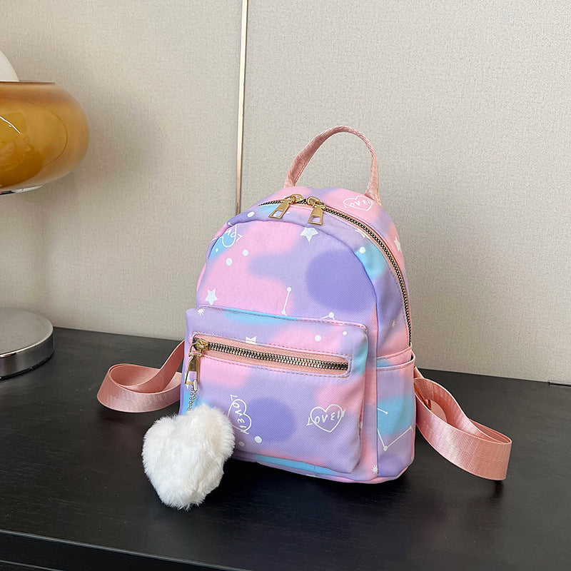 Mochila de corazón colorido de poliéster al por mayor