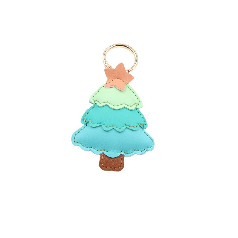 Wholesale Trendy Multi Layer Christmas Tree Leather Bag Charm Artificial Leather Light Green Pendant For Suitcase Handbag Car Key Fashion Accessory Gift