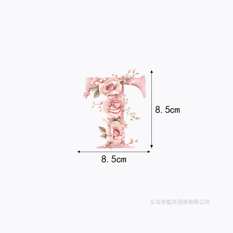 Wholesale 10pcs 26 letter flower branches and leaves UV DTF Ready to Press Transfers Wraps