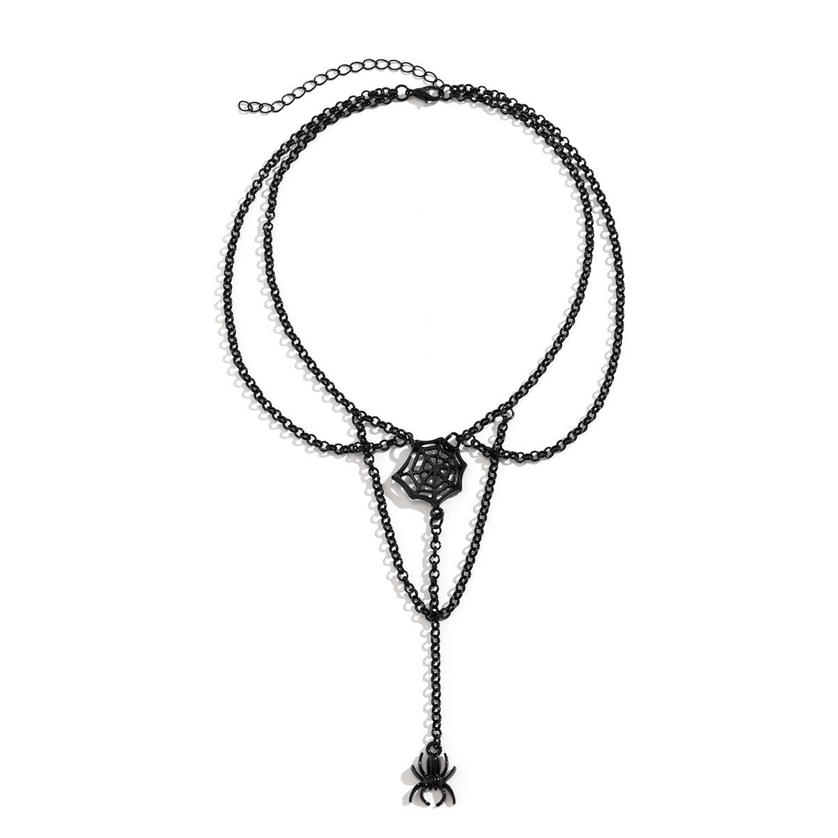 Wholesale Punk Dark Spider Web Gothic Necklace