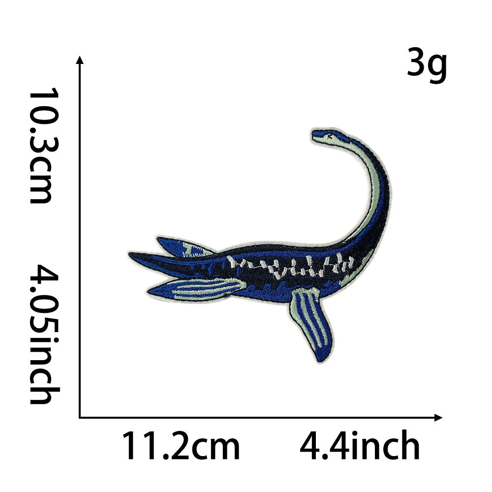 Wholesale Cartoon Dinosaur Decorative Embroidered Patches For Clothing DIY Iron On Craft Supply