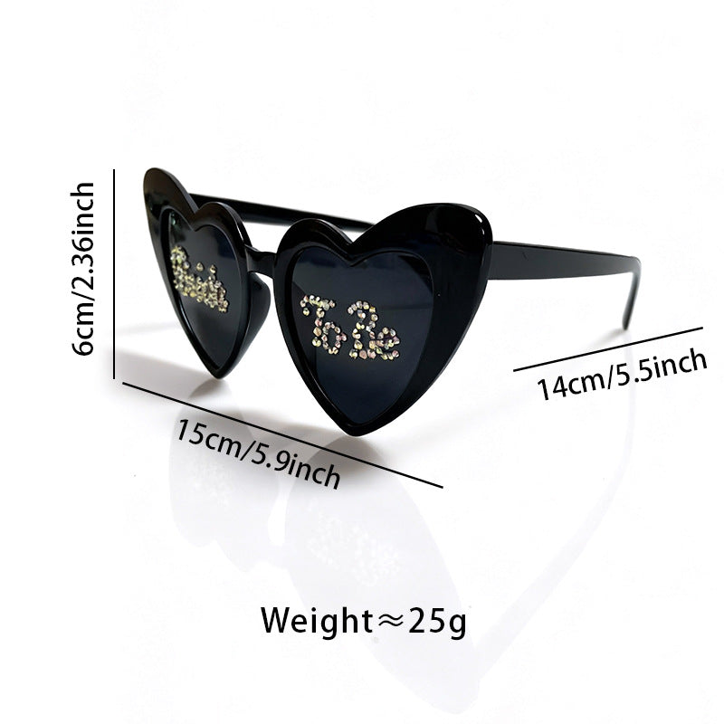 Wholesale Inlaid with diamonds Heart Earrings Men' s/ women' s sunglasses
