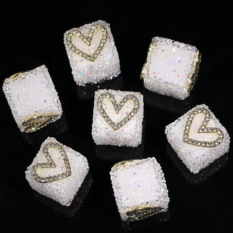 Wholesale  5pcs Colorful soft candy double-sided heart bow Acrylic Beads