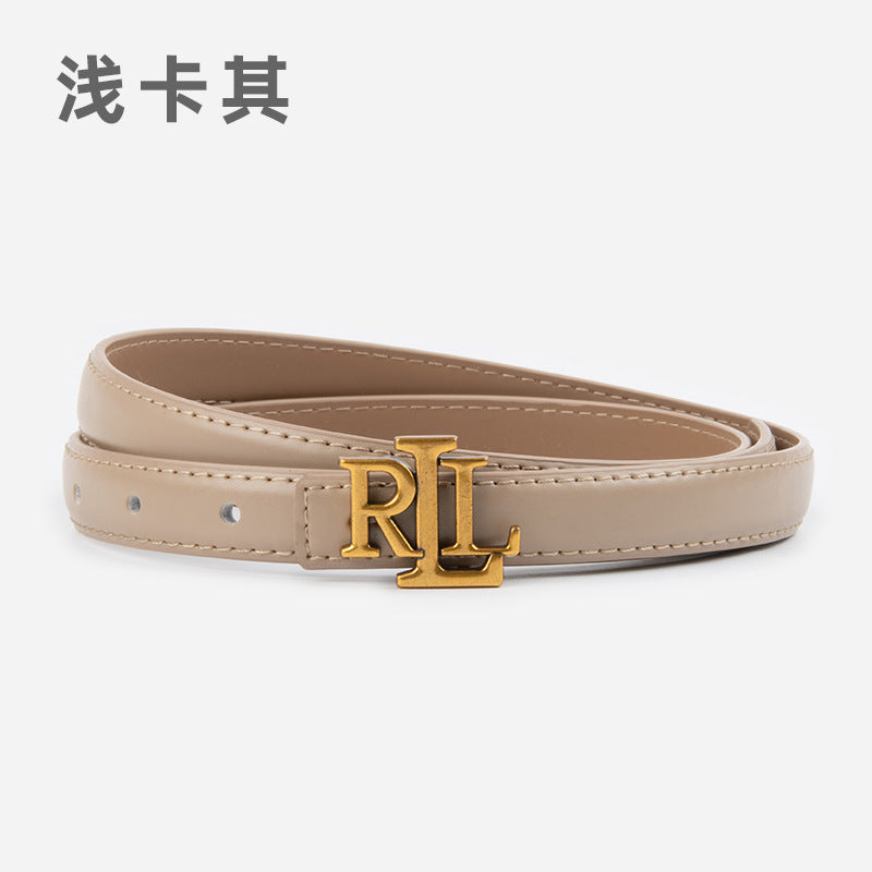 Wholesale Letter genuine leather women' s thin belt cowhide belt
