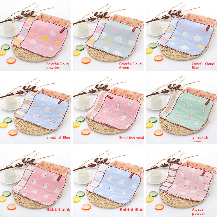 Wholesale Pure Cotton Square Towel Six Layer Gauze Baby Bibs Toddler Handkerchiefs Nursery Use Small Towels For Babies