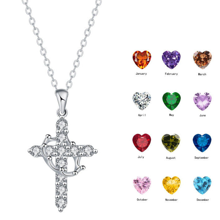 Wholesale Crown Cross Necklace Multi-Color Jewelry