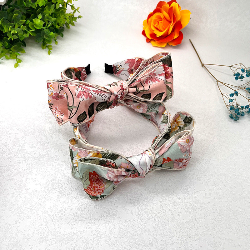 Wholesale Bow Large Flower Polyester Fabric Headband