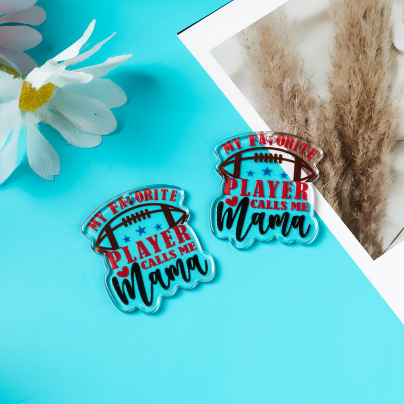 Wholesale 10pcs Acrylic DIY Double-sided Color Matching Letters Football Accessories