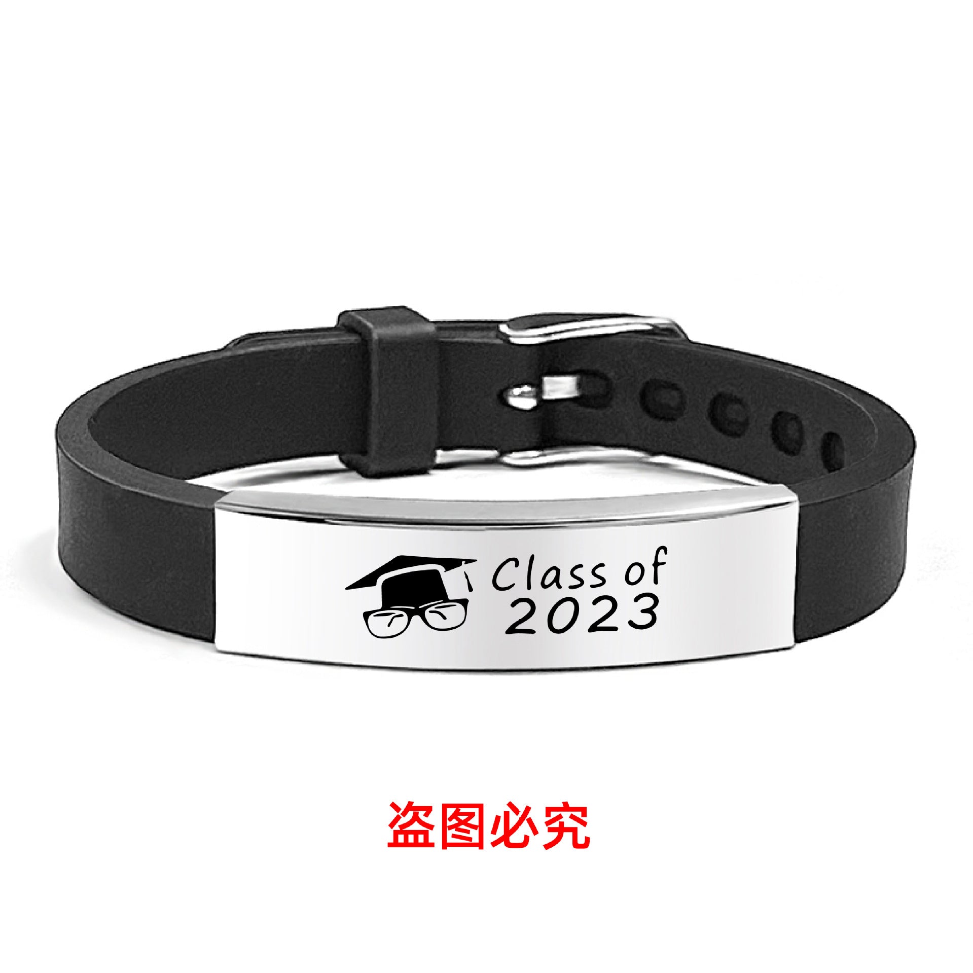 Wholesale Graduation Season Gift Engraved Stainless Steel Silicone Necklace
