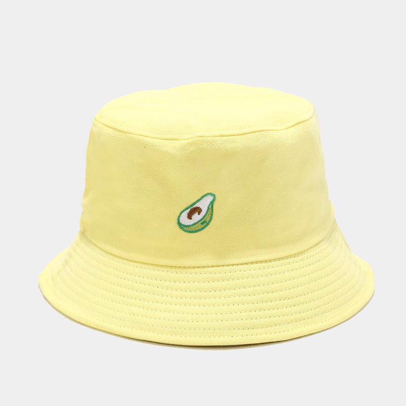 Sombrero de cubo de bordado de aguacate de poliéster al por mayor