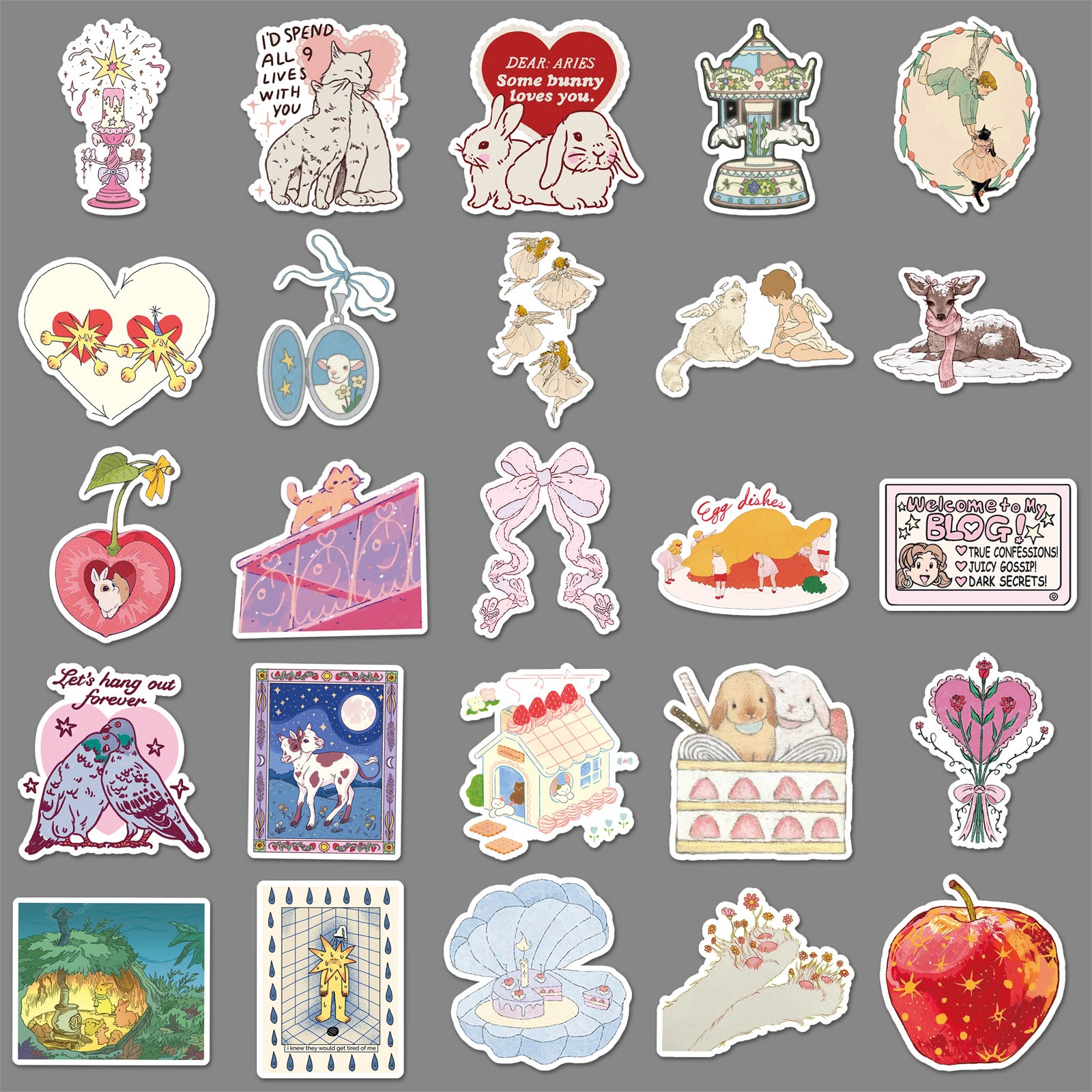 Wholesale 50pcs Fairy Tale Cartoon Stickers  Cute and Girly Stickers