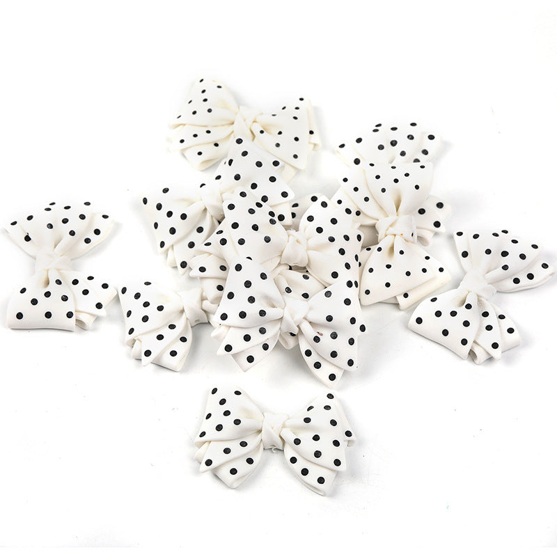 Wholesale  25pcs/pack  Large Polka Dot Bow Straight Hole Beads Acrylic Beads