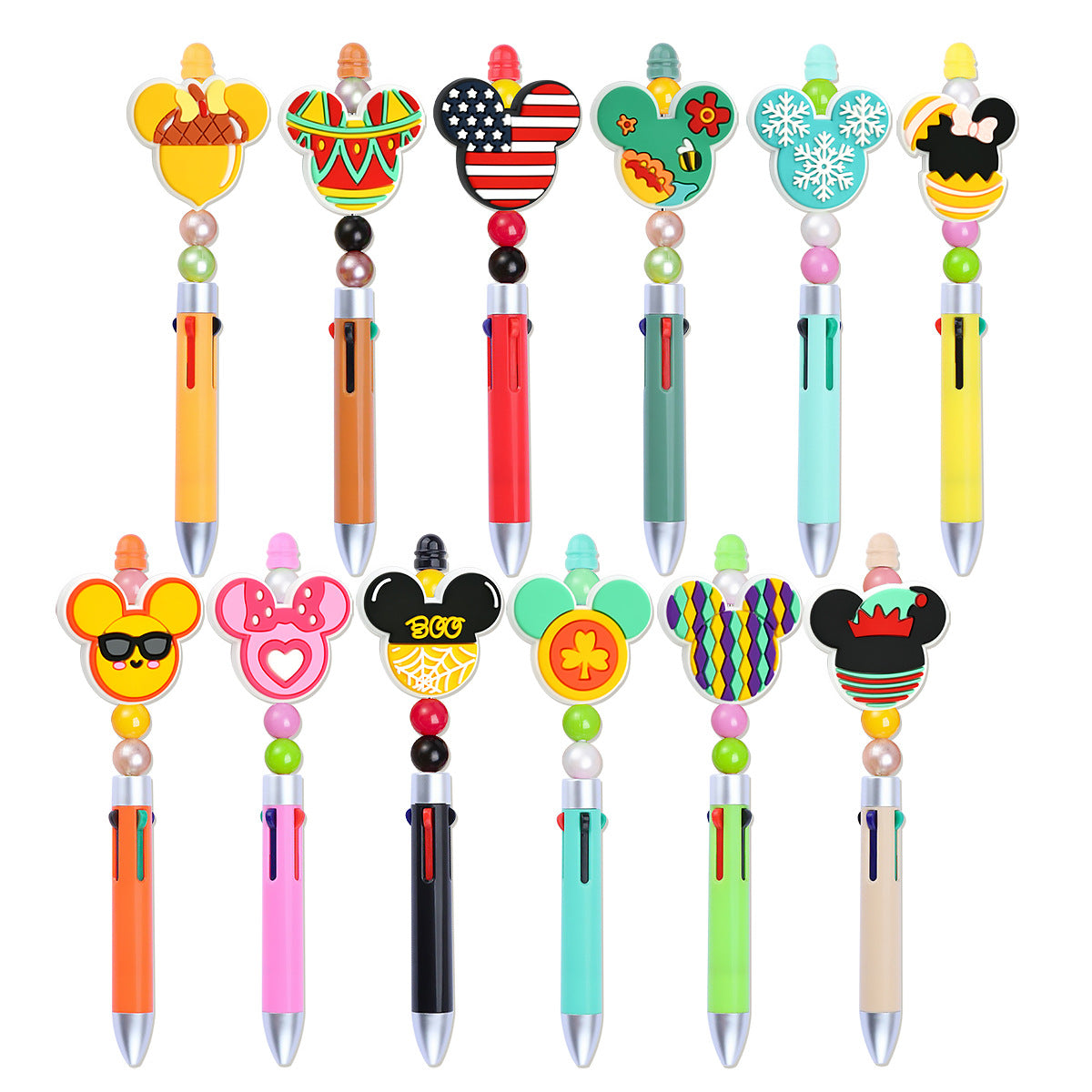 Wholesale  Random 100pcs/pack  Colorful Cartoon Series Soft Rubber Beads