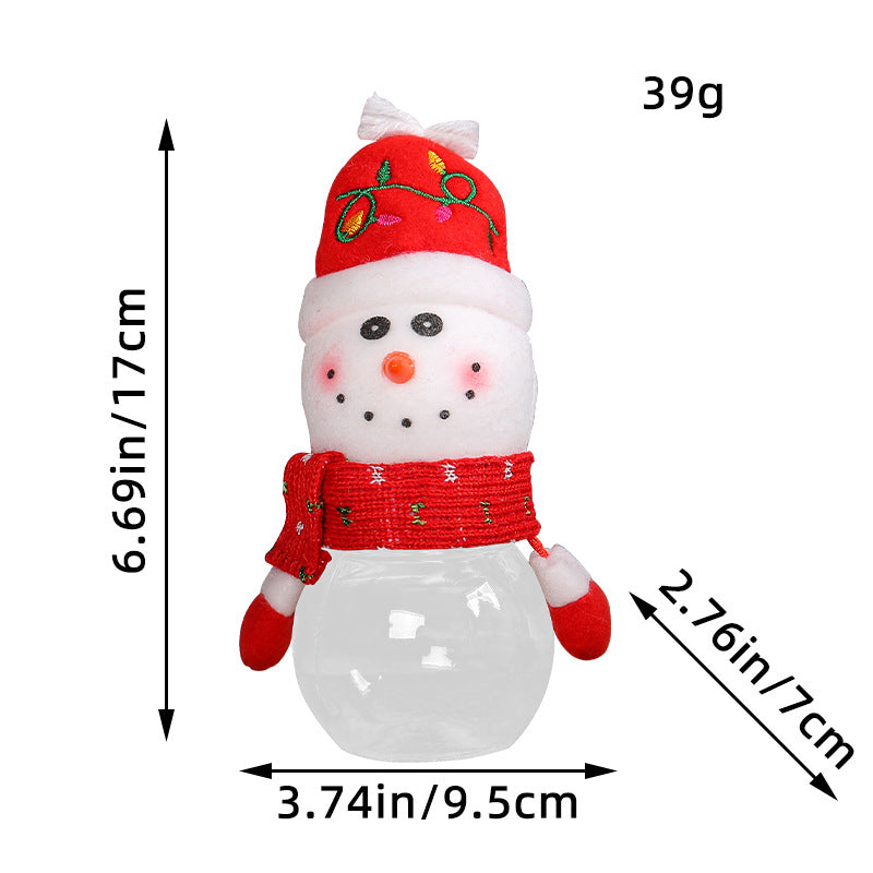 Wholesale Christmas Cute Children's Transparent Plastic Doll Candy Jar