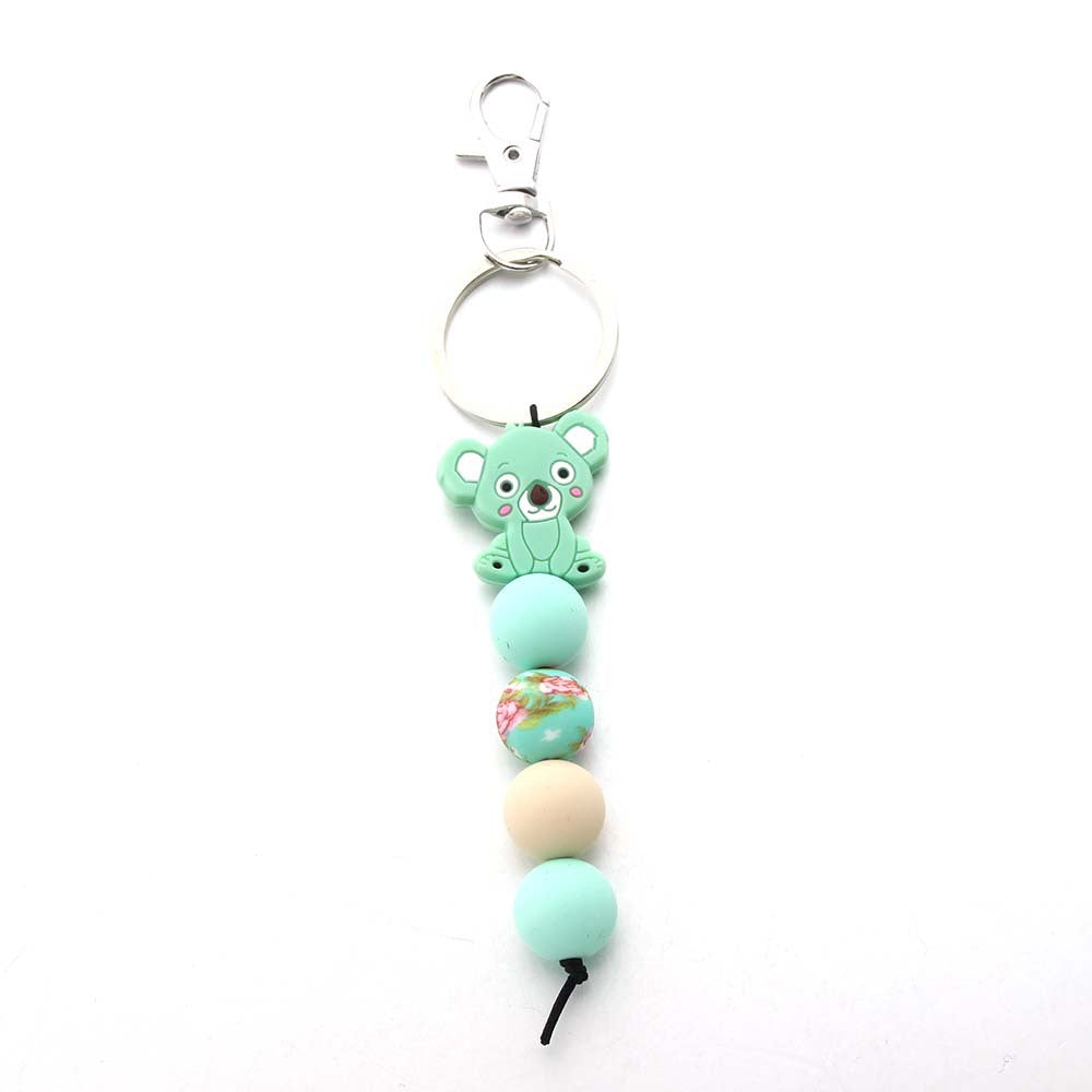 Wholesale Cartoon Animal Koala Silicone Beads Keychain