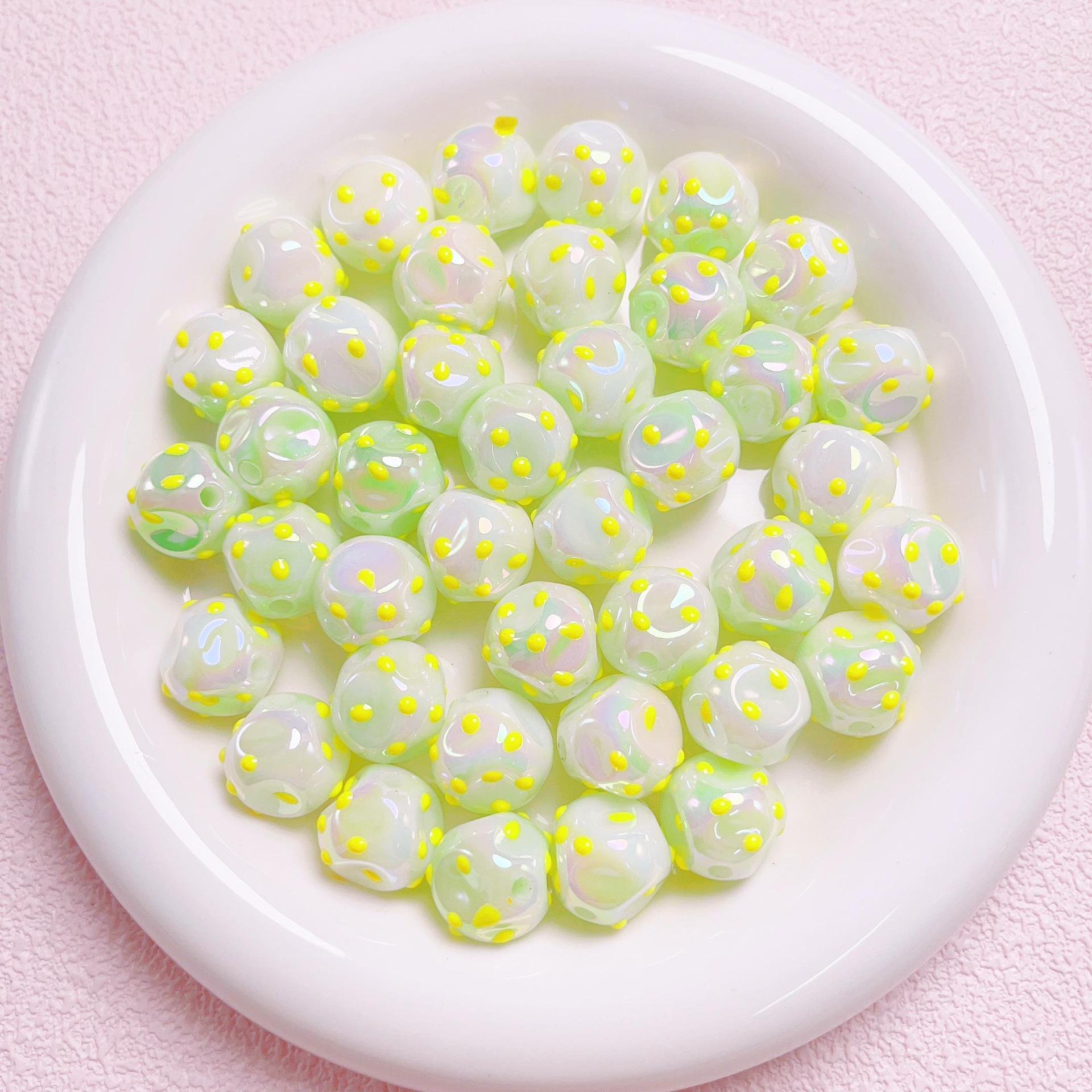 Wholesale 16mm 10pcs UV Plated Acrylic Beads