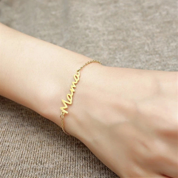 Wholesale Stainless Steel Alphabet Mother's Day Gift Bracelet