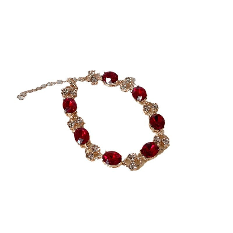 Wholesale Super shiny red zircon high-end fashion all-match red snake niche personality hand jewelry