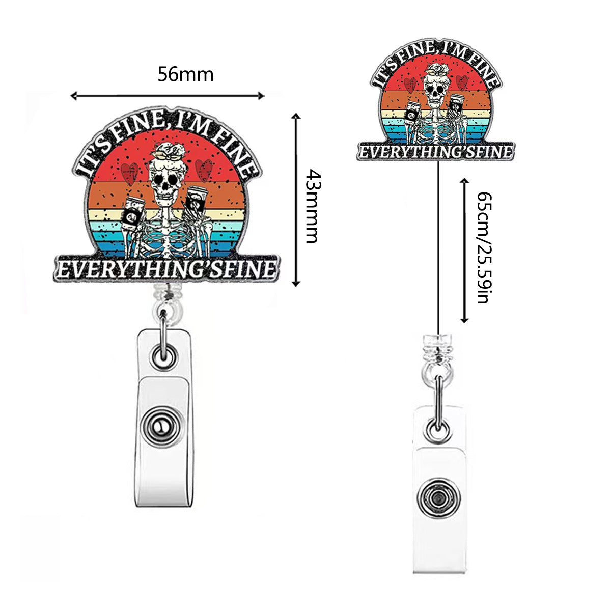 Wholesale Acrylic DIY Patch Telescopic Badge Clip Badge Reels