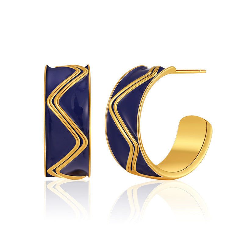 Wholesale Vintage Oil Dripping Series Peach Heart Irregular Earrings