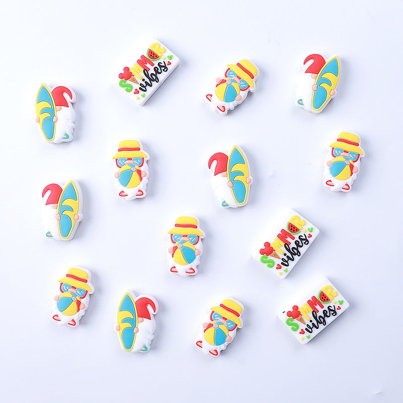 Wholesale 20pcs Cartoon Dwarf Creative Alphabet Gnome Silicone Beads
