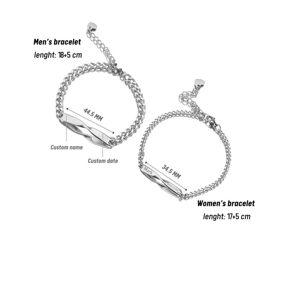Wholesale 10pcs Stainless Steel Mobius Couple Infinite Love Bracelet