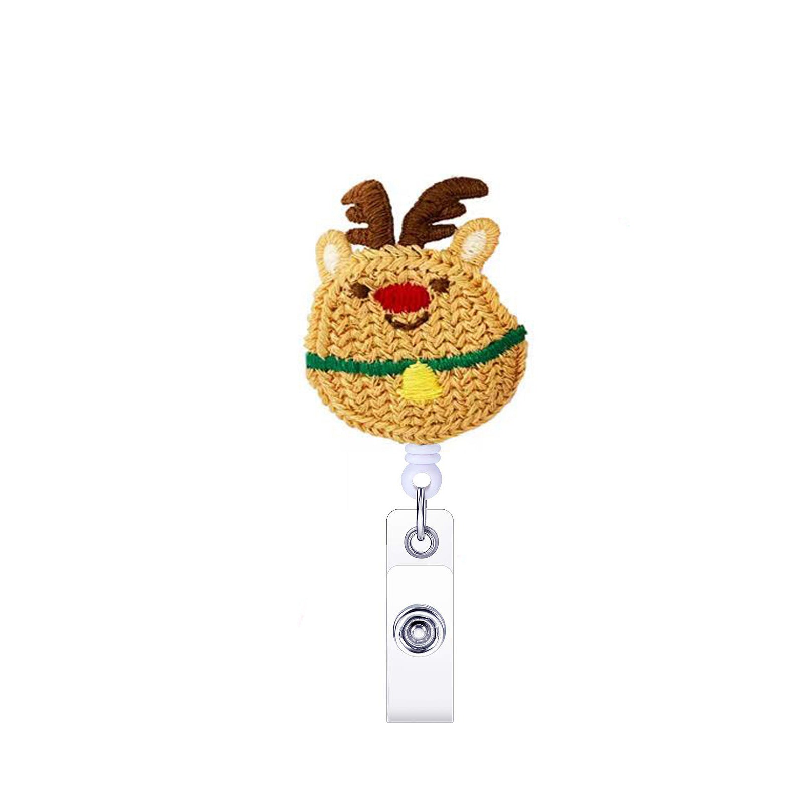 Wholesale Christmas Knitted Woolen Embroidery Telescopic Easy Pull Chain Keychain