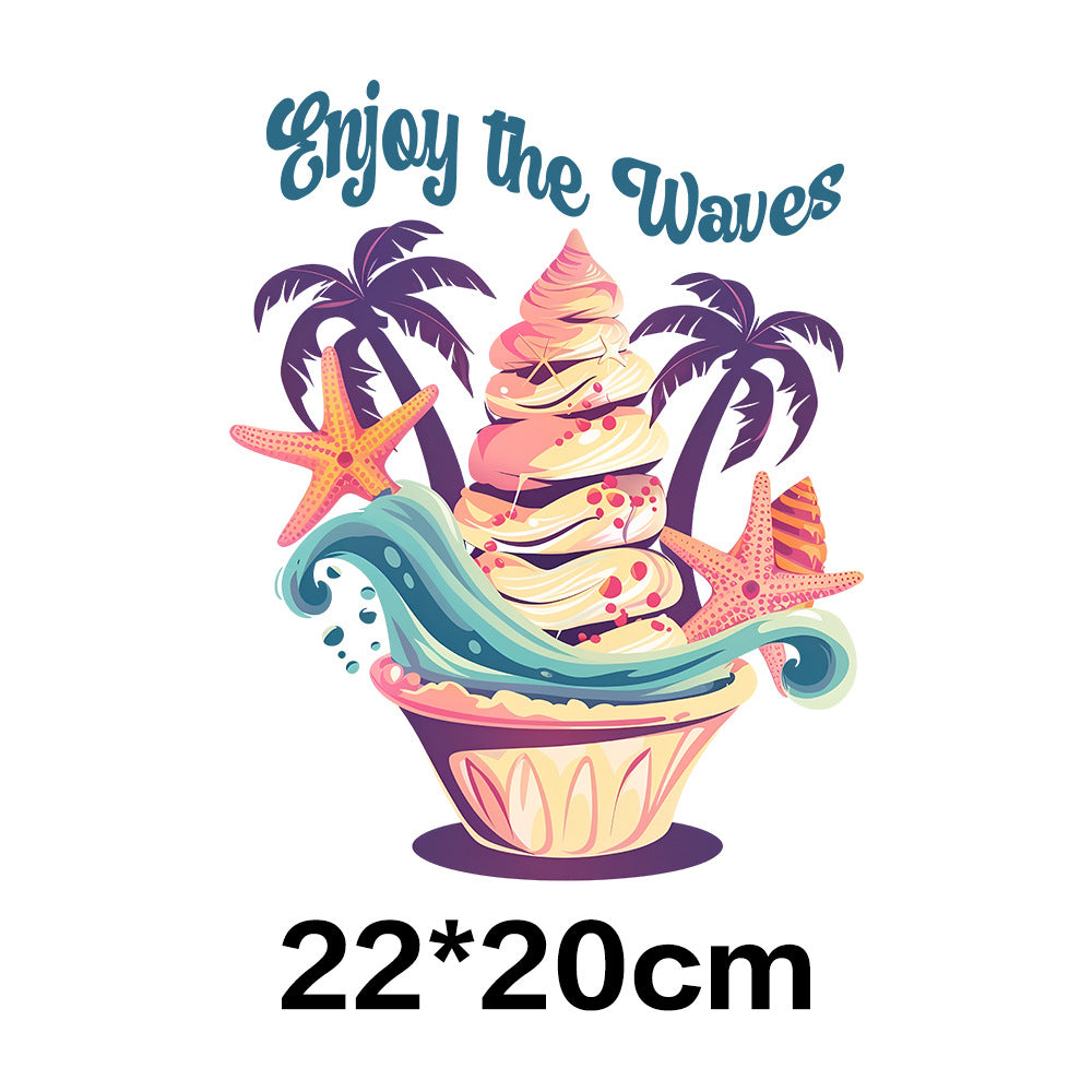Wholesale 10pcs Summer Tropical Ice Cream UV DTF Ready to Press Transfers Wraps