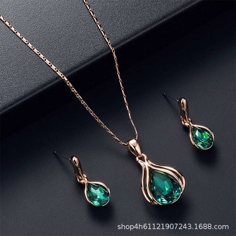 Wholesale Geometric earrings and necklace jewelry set