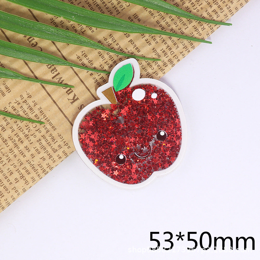 Wholesale 10pcs Quicksand Cartoon Cute Smiley Face Car DIY Accessories FlatBack