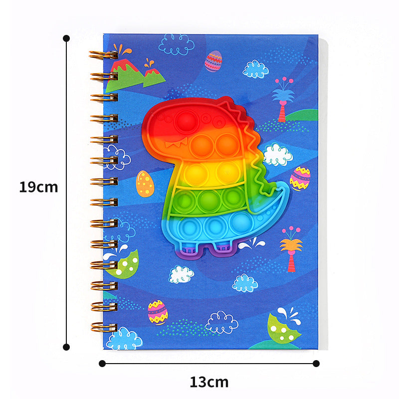Wholesale bubble pop coil book dinosaur unicorn silicone notebook