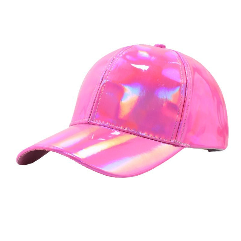 Wholesale new PU leather colorful baseball cap men's street personality cap women's curved brim face small hat