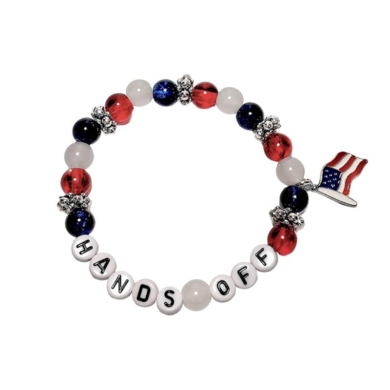 Wholesale Independence Day Shield Flag Soft Ceramic Letter Bracelet
