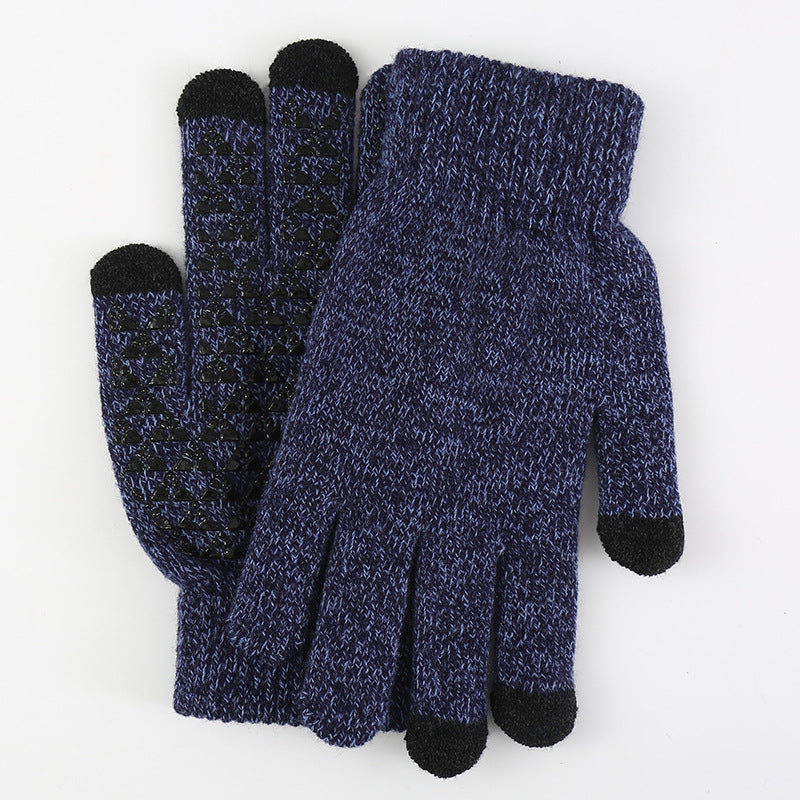 Wholesale Winter Warm and Cold-proof Plus Velvet and Thickened Wool Knitted Touch Screen Gloves
