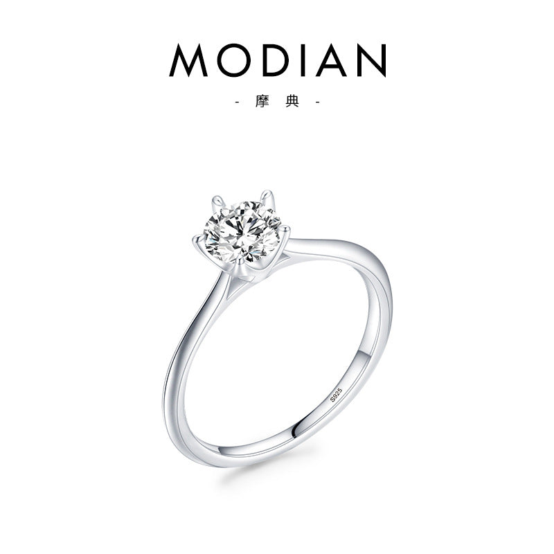 Wholesale S925 Niche Simple Temperament Versatile Super Shiny Sterling Silver Ring