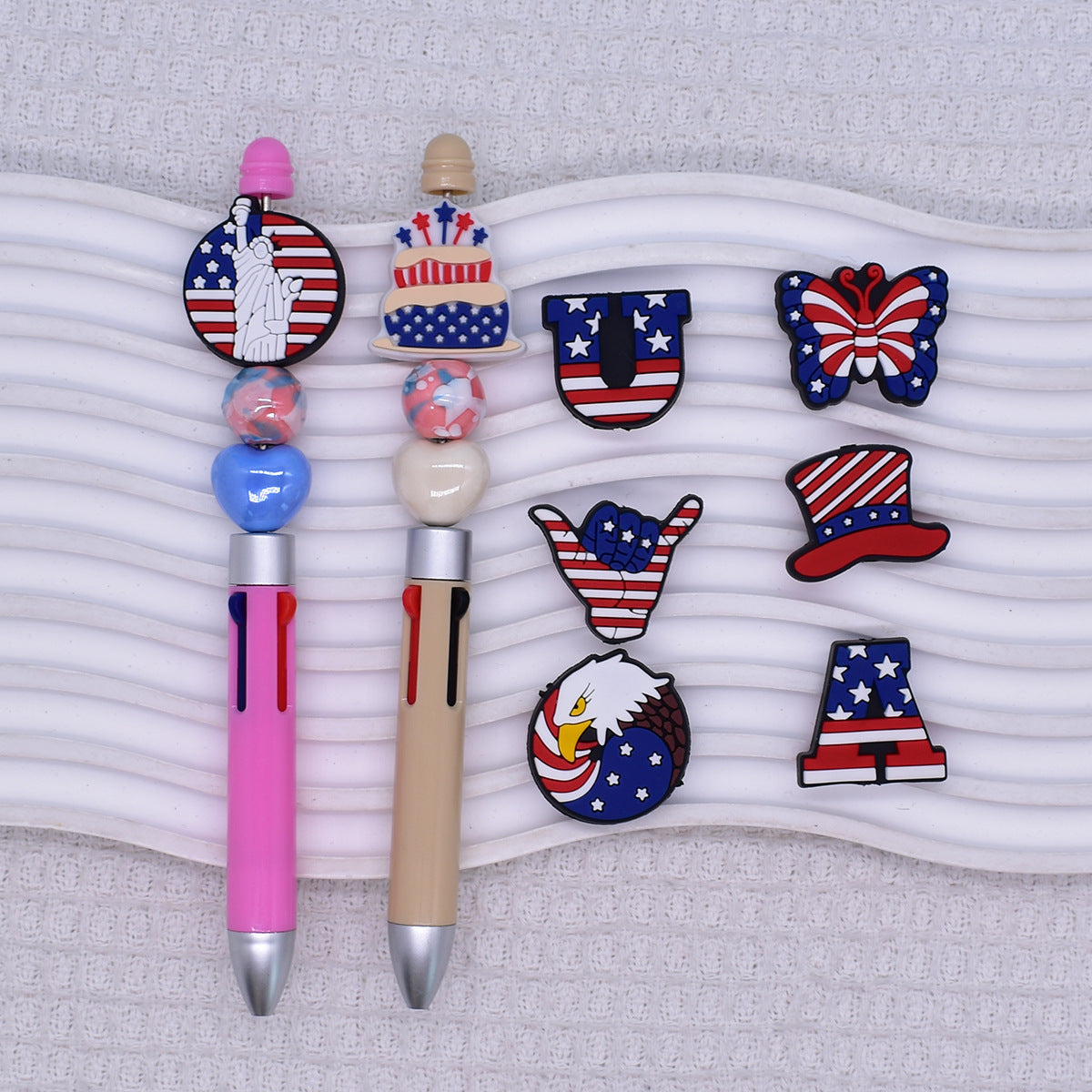Wholesale Random 100pcs Soft Glue Beaded Pen Decoration DIY Beads