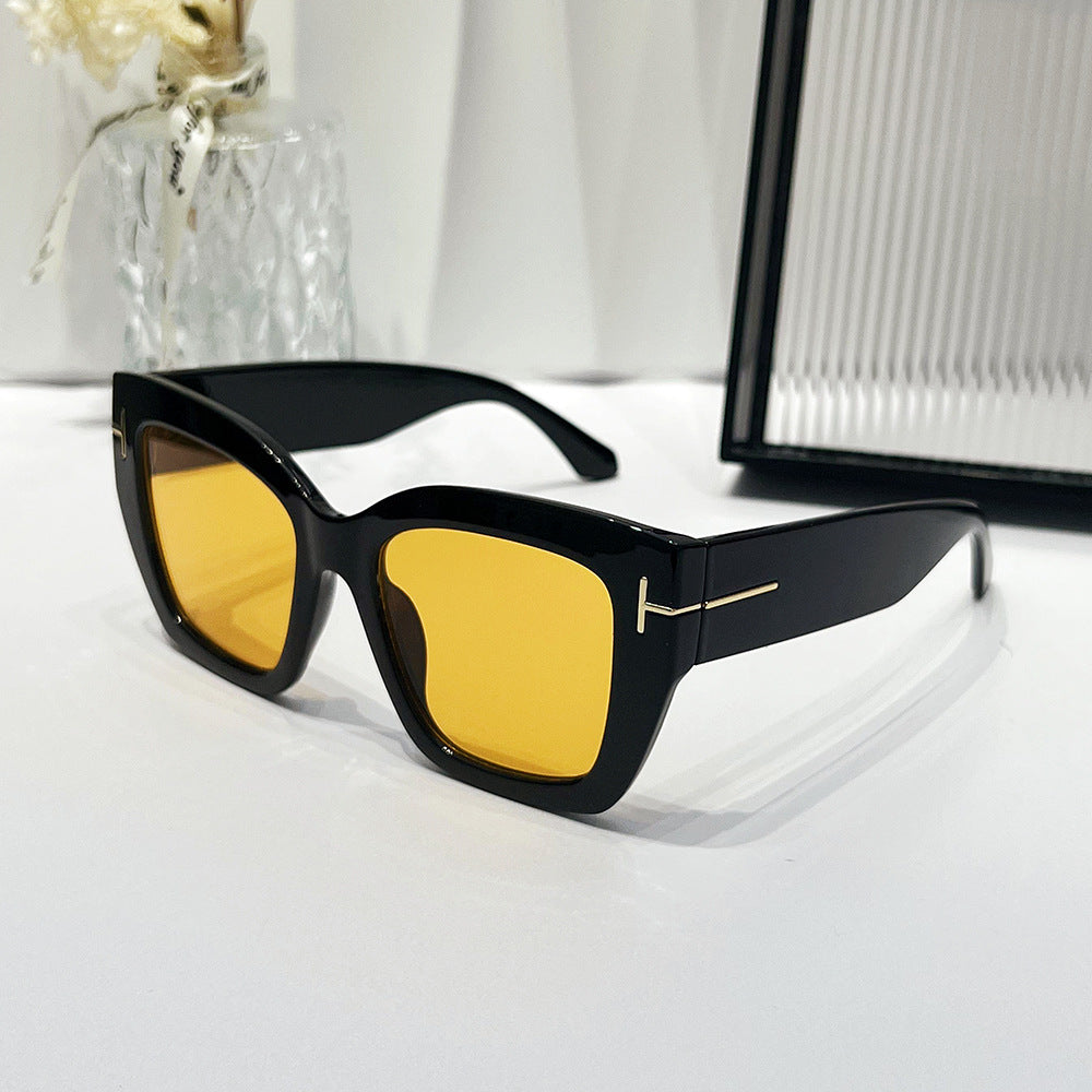 Wholesale Fashion Large Frame T-shaped Cat-eye Sunglasses