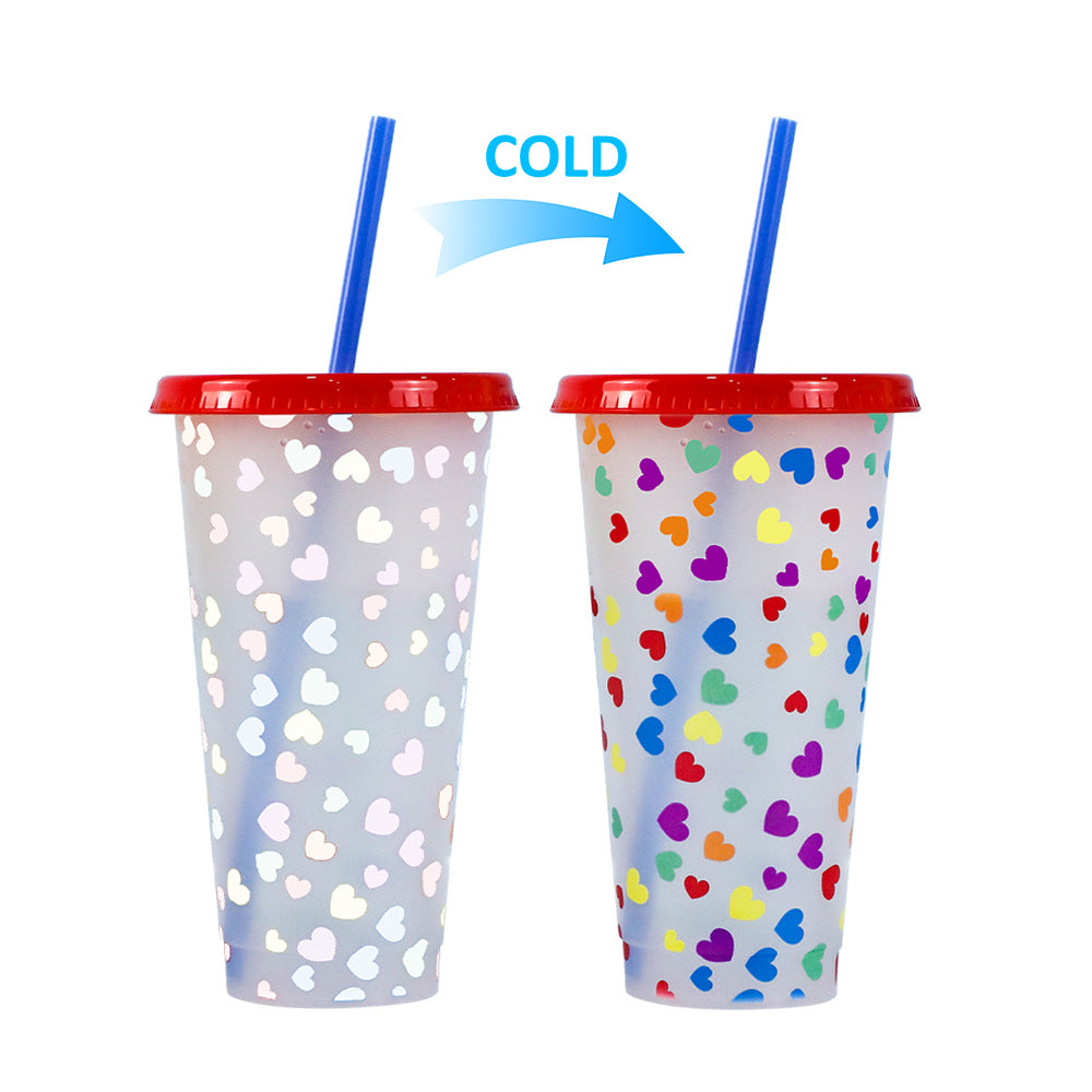 Wholesale Valentine's Day Single Layer PP Plastic Color Changing Cup