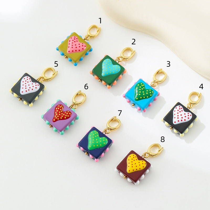 Wholesale Dopamine-colored wave center-shaped glass jewelry  Pendant Charms