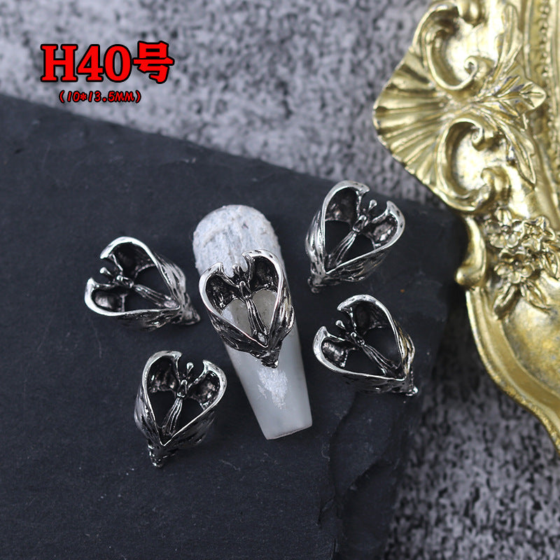Wholesale Ancient Silver Alloy Angel Skull Nail Art Charms For  Dark Retro Style