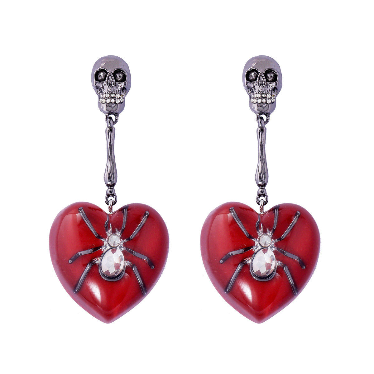 Wholesale Y2K Skull Spider Love Alloy Earrings