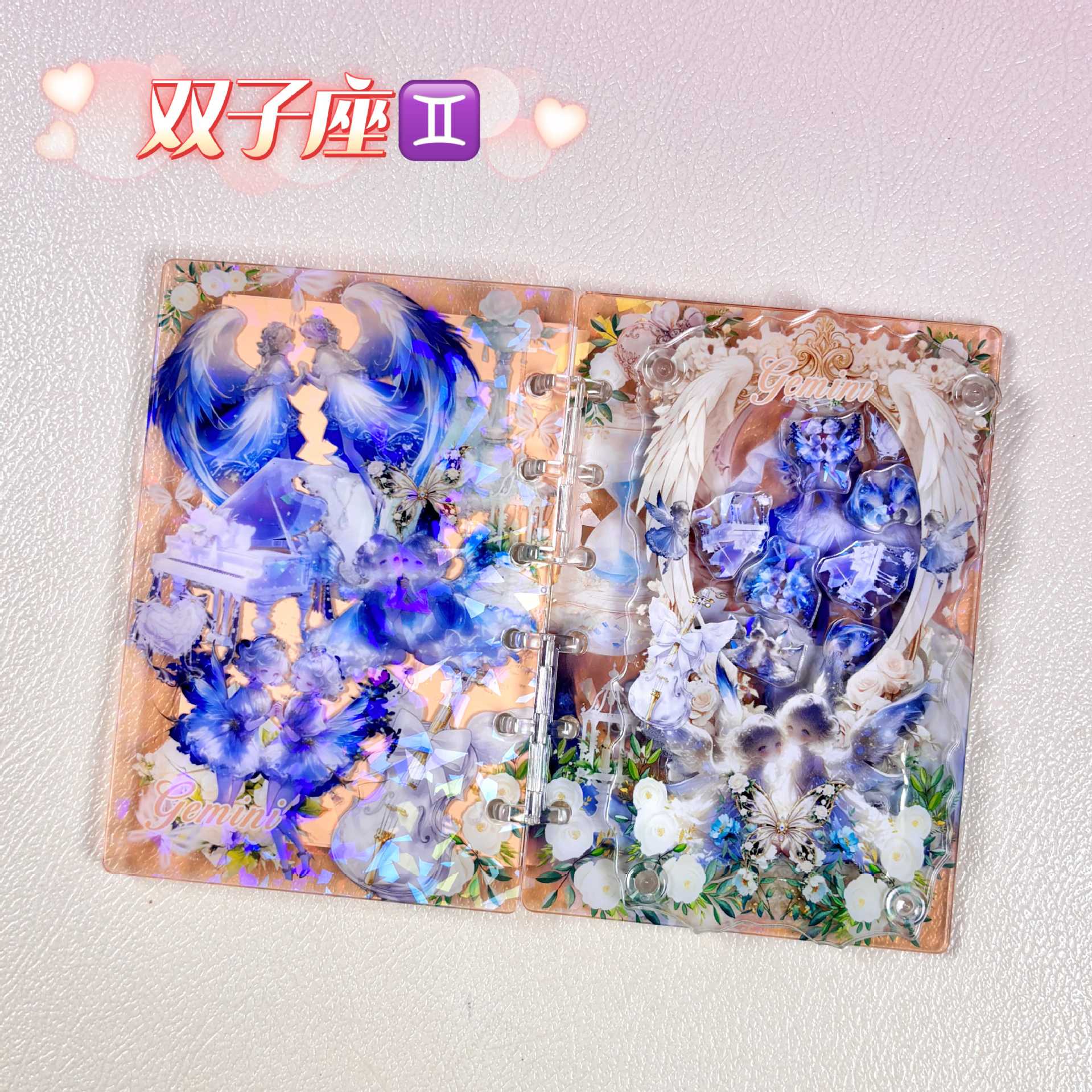 Wholesale Twelve Constellations Acrylic Shaker Book A7 Loose-leaf Notebook